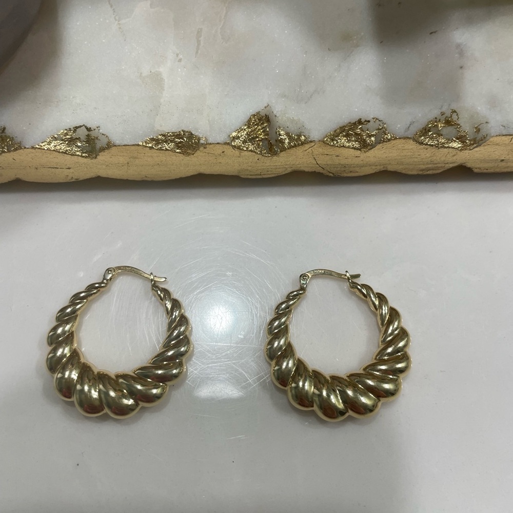 Elegant 14k Gold Hoop Earrings